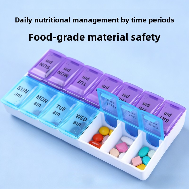 Boox Tablet Accessories - Portable Travel Pill Organizer 7-Day Compartmented