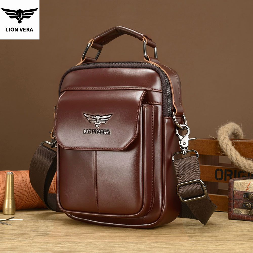 LION VERA Men's Genuine Leathe - Tablet Accessories Bag 评论和价格