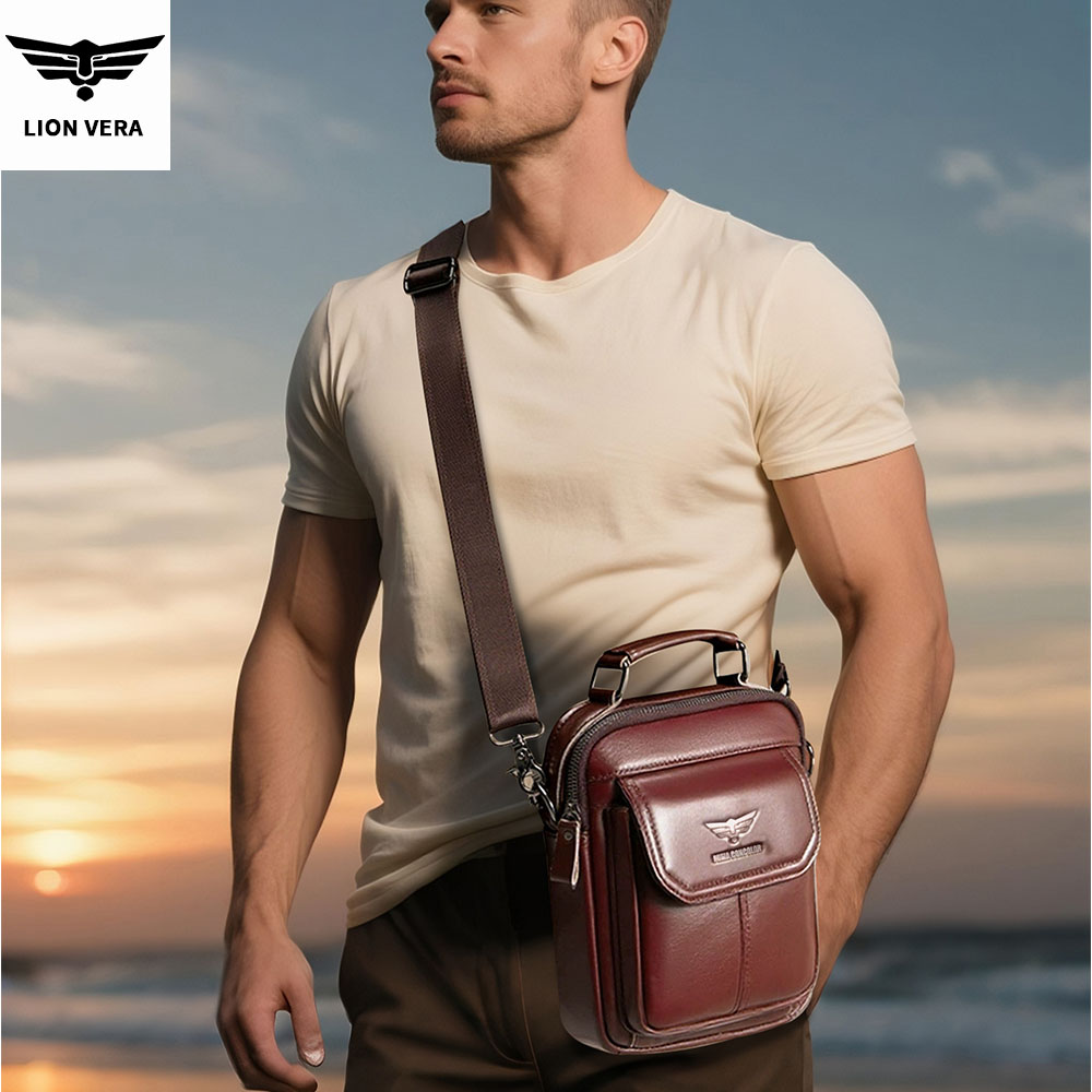 LION VERA Men's Genuine Leathe - Tablet Accessories Bag 评论和价格